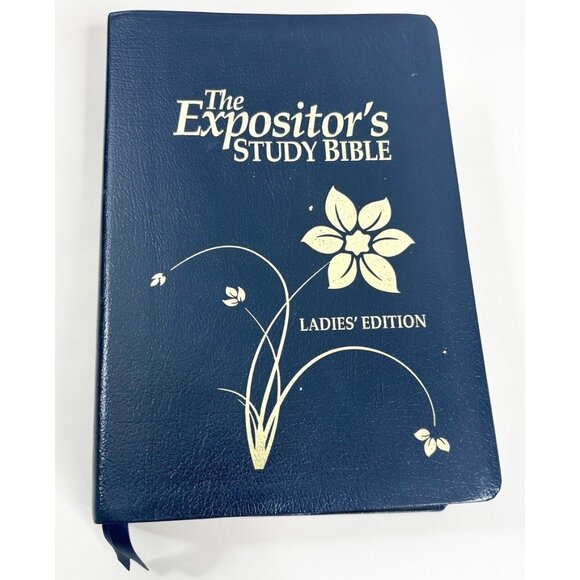 The Expositor's Study Bible KJV Ladies Edition Jimmy Swaggart Navy Leather EUC - Picture 1 of 7